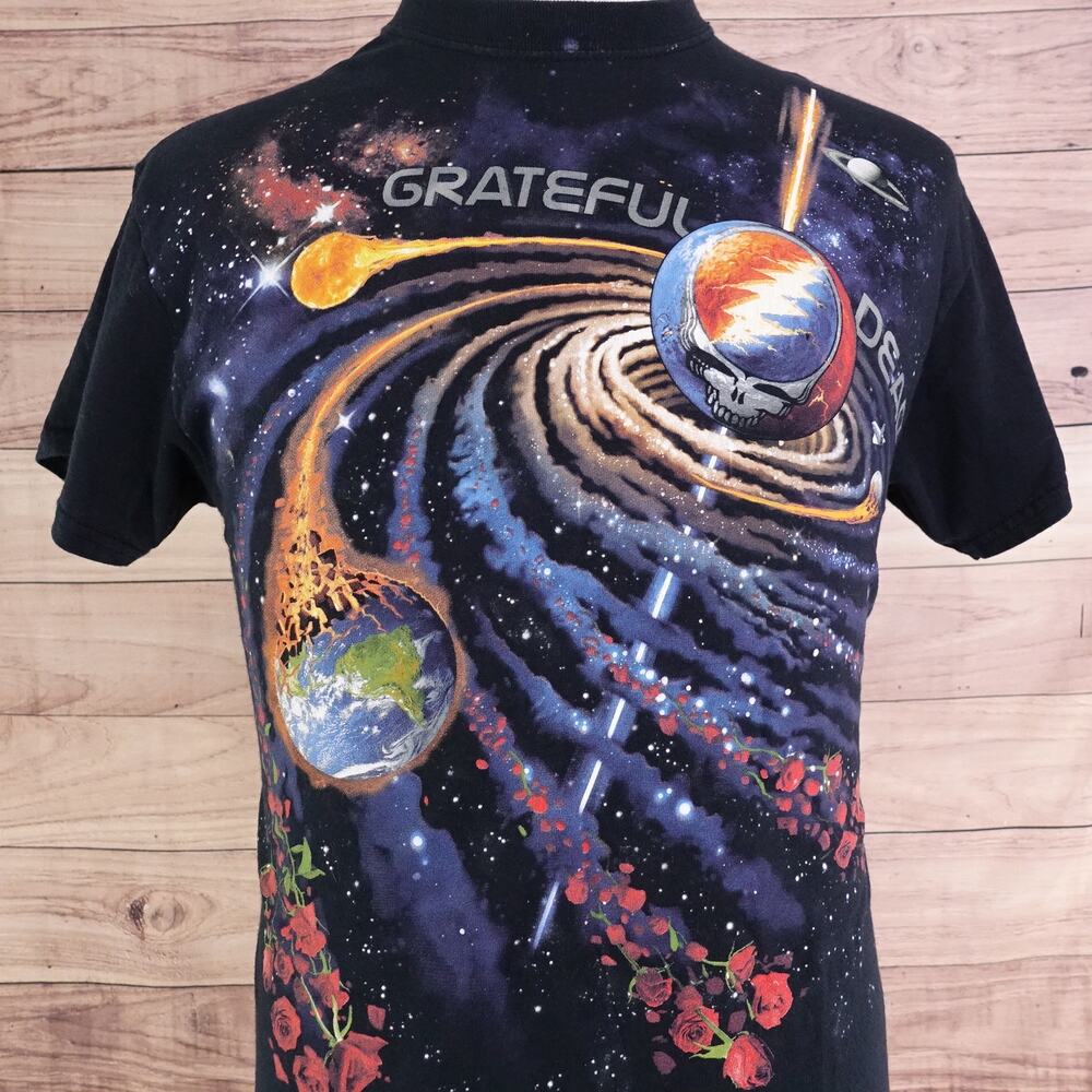 LIQUID BLUE GRATEFUL DEAD ASTRONOMY OUTER SPACE PLANETS ROSES BAND T SHIRT SZ M‎